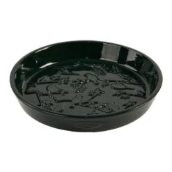 Vogeltränke Mit Keramik-Relief, Grün, Ca. Ø 28 X 5 Cm