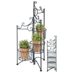 Pflanzenständer Für 3 Töpfe, Aus Eisen, Faltbar