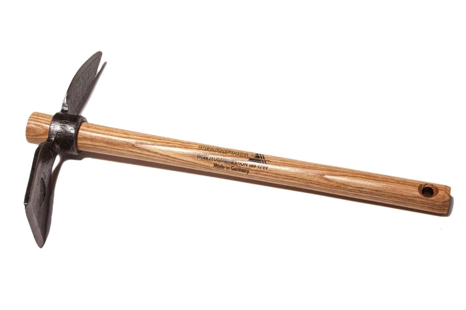 Krumpholz Handhäckchen Geschmiedet Mit 1 Zinke, Rundem Auge Und Eschenstiel 40 Cm