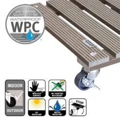 Multi Roller WPC, Tragkraft 80 Kg, Ca. 7 X 29 X 29 Cm -Gartenbedarf Verkäufe 2024 0920600506 multi roller wpc taupe 5 116687