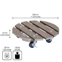 Multi Roller WPC, Tragkraft 100 Kg, Taupe, Ca. 7 X 29 X 29 Cm -Gartenbedarf Verkäufe 2024 0920600507 multi roller wpc taupe 4 116694