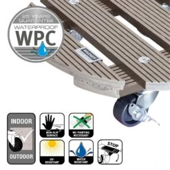 Multi Roller WPC, Tragkraft 100 Kg, Taupe, Ca. 7 X 29 X 29 Cm -Gartenbedarf Verkäufe 2024 0920600507 multi roller wpc taupe 5 116693