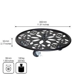 Pflanzenroller GH0936/0937, Tragkraft 100 Kg, Schwarz, Ø 30 Cm -Gartenbedarf Verkäufe 2024 0920600520 pflanzenroller 4 116742