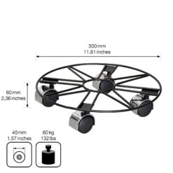 Multi Roller GH0938, Tragkraft 60 Kg, Schwarz, Ø 30 Cm -Gartenbedarf Verkäufe 2024 0920600532 multi roller 4 116784