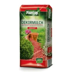Plantop Dekormulch Ziegelrot, 1950 L Gesamt, 39 Sack á 50 Liter -Gartenbedarf Verkäufe 2024 0960200191 Plantop Dekormulch 10 40mm ziegelrot 50l 78112