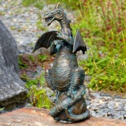 Rottenecker Bronze-Drache Mit Walnuss, Wasserspeiend, 29 X 19 X 11 Cm -Gartenbedarf Verkäufe 2024 0980306260 Drache mit Walnuss H29xB19xL11cm1 75588