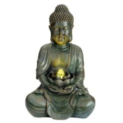 LED-Brunnen, Buddha, Natur, Polyresin, Ca. 47 X 23 X 11, 42 Cm, 3,2 Kg