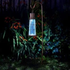 Solarlampe „Leuchtturm-Laterne“ In Schwarz Aus Metall/Glas, Maße 96 X 12,5 Cm