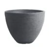 Pflanzgefäß "Lara" Grau, Rillenoptik, Ø 40 Cm, Höhe 31 Cm, Füllvol. 26 L