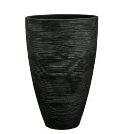 Pflanzgefäß "Jasmin" Anthrazit, In Rillenoptik, Ø 40 Cm, Höhe 60 Cm, Füllvol. 48,5 L