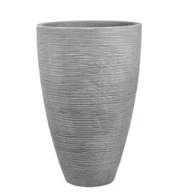 Pflanzgefäß "Jasmin" Grau, In Rillenoptik, Ø 40 Cm, Höhe 60 Cm, Füllvol. 48,5 L