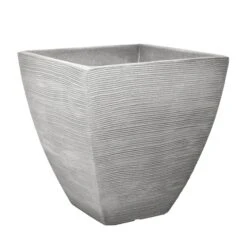 Pflanzgefäß "Luis" Grau, In Rillenoptik, 40x40x42 Cm, Füllvol. 40 L