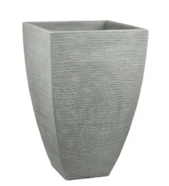 Pflanzgefäß "Mari" Grau, In Rillenoptik, 40x40x60 Cm, Füllvol. 63 L