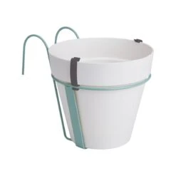 Elho Pflanzgefäß Loft Urban Balcony Potholder Weiß, Ø 18x H 19,5 Cm, Erdvol. 3 L