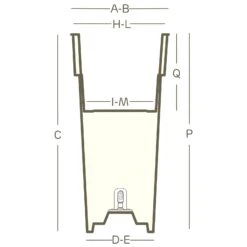 Pflanzkübel "Duo Quadro" Mit Pflanzeinsatz, Taupe, 37 Cm, Erdvol. 69 L -Gartenbedarf Verkäufe 2024 3210103337 Pflanzkuebel Duo Quadro technische Zeichnung 111250 1