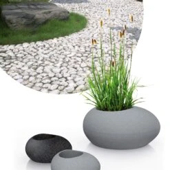 Pflanzstein Flow, Stony Black, Kunststoff -Gartenbedarf Verkäufe 2024 3210103633 3210103634 3210103635 3210103636 Pflanzstein Flow stony black grey 55927