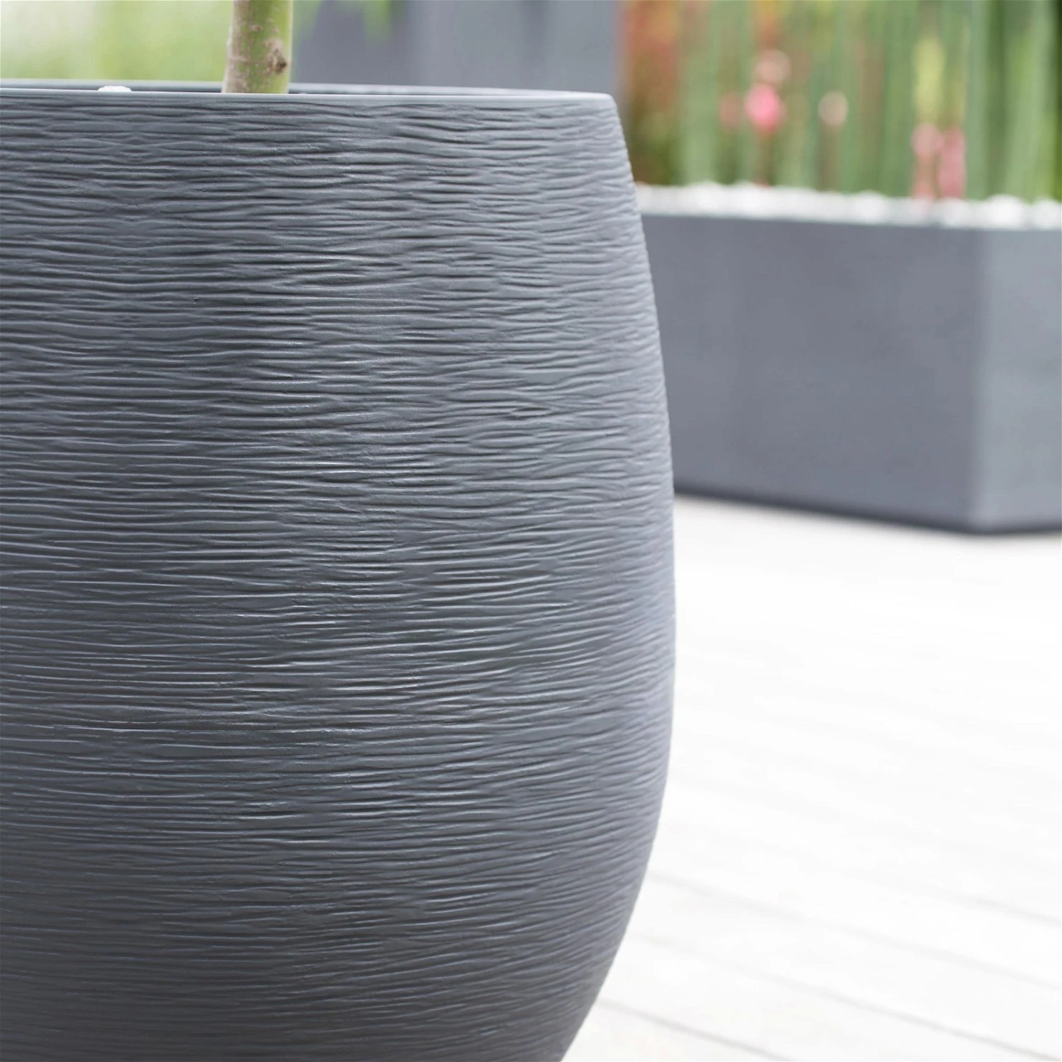 Pflanzgefäß Graphit Egg, Anthrazit, Wasserdicht, Robust 6 Pflanzgefäß Graphit Egg, Anthrazit, Wasserdicht, Robust – Bild 4