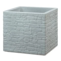 Pflanzgefäß 'Muretto', Grau, L 29 X B 29 X H 27 Cm -Gartenbedarf Verkäufe 2024 3210103977 Pflanzgefaess Muretto stein grau 97799