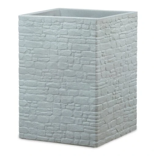 Pflanzgefäß 'Muretto High', Eckig, Stein, Grau, Kunststoff -Gartenbedarf Verkäufe 2024 3210103979 Pflanzgefaess Muretto High stein grau 97796