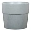 Pflanzgefäß 'Groove' Mit Reservoir, Rund, Beton, Hellgrau, Kunststoff