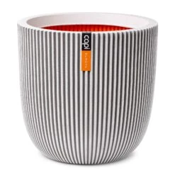 Pflanzgefäß 'Groove', Elfenbein, Ø 35 X H 34 Cm