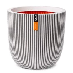 Pflanzgefäß 'Groove', Elfenbein