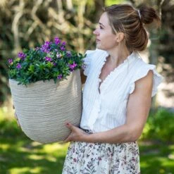 Pflanzgefäß 'Rib', Beige, Ø 35 X H 34 Cm -Gartenbedarf Verkäufe 2024 3210104126 3210104127 pflanzgefaess rib beige 2 116922 1