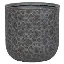 Pflanzgefäß 'Chester 02', Dunkelgrau, Ø 25 X H 25 Cm