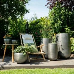 Pflanzgefäß 'Rowen', Silber, Ø 47 X H 82 Cm -Gartenbedarf Verkäufe 2024 3210801614 3210801615 3210801617 3210801618 3210801635 3210801636 3210801637 3210801638 Pflanzgefaess Rowen silber 4 114960