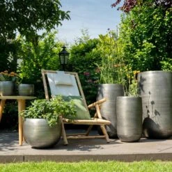 Pflanzgefäß 'Rowen', Silber, Ø 38 X H 62 Cm -Gartenbedarf Verkäufe 2024 3210801614 3210801615 3210801617 3210801618 3210801635 3210801636 3210801637 3210801638 Pflanzgefaess Rowen silber 114959 1