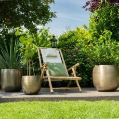 Pflanzgefäß 'Rowen', Gold, Ø 38 X H 30 Cm -Gartenbedarf Verkäufe 2024 3210801621 3210801622 3210801623 Pflanzgefaess Rowen gold 3 114984