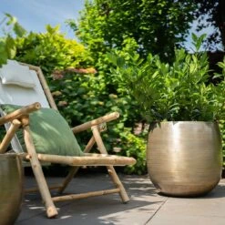 Pflanzgefäß 'Rowen', Gold, Ø 50 X H 47 Cm -Gartenbedarf Verkäufe 2024 3210801621 3210801623 Pflanzgefaess Rowen gold 1 114985 1