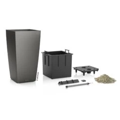 LECHUZA Cubico Premium, All-in-One-Set, Anthrazit-metallic, 22x22, H:41 Cm -Gartenbedarf Verkäufe 2024 3325100090 Cubico Premium22 anthrazit All in One Set 22x22x41cm RGB 3 7753
