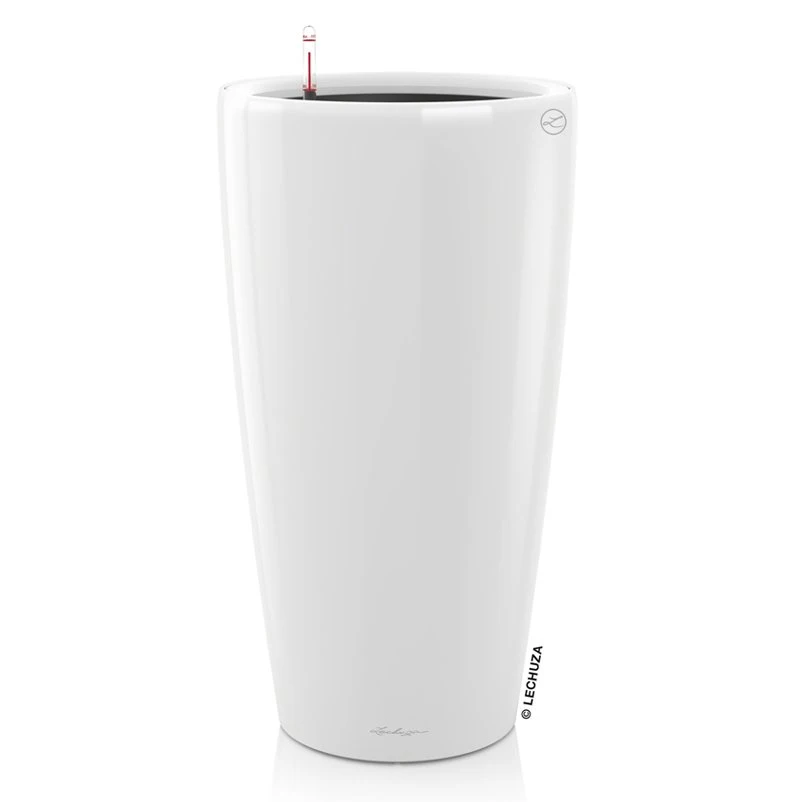 LECHUZA Rondo Premium, All-in-One-Set, Weiß Hochglanz, Ø 33 Cm, H:56 Cm 4 LECHUZA Rondo Premium, All-in-One-Set, Weiß Hochglanz, Ø 33 Cm, H:56 Cm – Bild 2