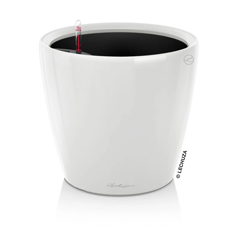 LECHUZA Classico Premium LS, All-in-One-Set, Weiß Hochglanz, Ø 21 Cm, H:20 Cm 5 LECHUZA Classico Premium LS, All-in-One-Set, Weiß Hochglanz, Ø 21 Cm, H:20 Cm – Bild 3