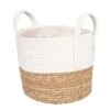 2-farbiger Wohnkorb Mit Folieneinsatz, Seegrasgeflecht Und Jute, Weiß, 26 Cm -Gartenbedarf Verkäufe 2024 3345502483 Korb natur weiss D26xH22cm 02 86779