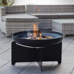 Edelstahl- Feuerstelle 'X 70', Schwarz, 40 X 75 Cm -Gartenbedarf Verkäufe 2024 3920100744 Feuerschale X70 schwarz 2 109406