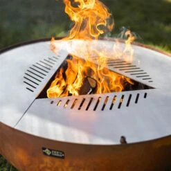 Edelstahl-Feuerstelle 'TRIA', Rost, 100 X 55 X 100 Cm -Gartenbedarf Verkäufe 2024 3920100752 Feuerstelle TRIA rost 1 110903