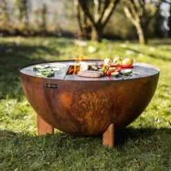 Edelstahl-Feuerstelle 'TRIA', Rost, 100 X 55 X 100 Cm -Gartenbedarf Verkäufe 2024 3920100752 Feuerstelle TRIA rost 2 110902