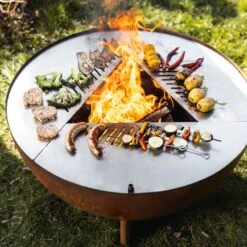 Edelstahl-Feuerstelle 'TRIA', Rost, 100 X 55 X 100 Cm -Gartenbedarf Verkäufe 2024 3920100752 Feuerstelle TRIA rost ca100x55x100cm 1 125231